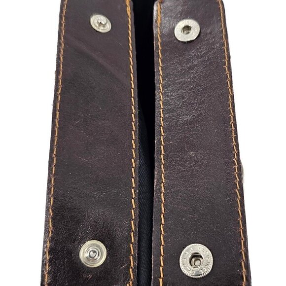 Vintage Vera Pelle Made in Italy Smooth Brown Leather Small Bucket Bag Crossbody - Picture 11 of 15